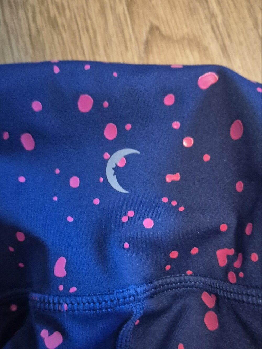 ZYIA Navy Leggings with Pink Speckle Print - Picture 5 of 5